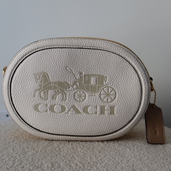 Coach Colorblock Camera Bag With Horse And Carriage - Chalk /Vanilla Cream New - Picture 7 of 14